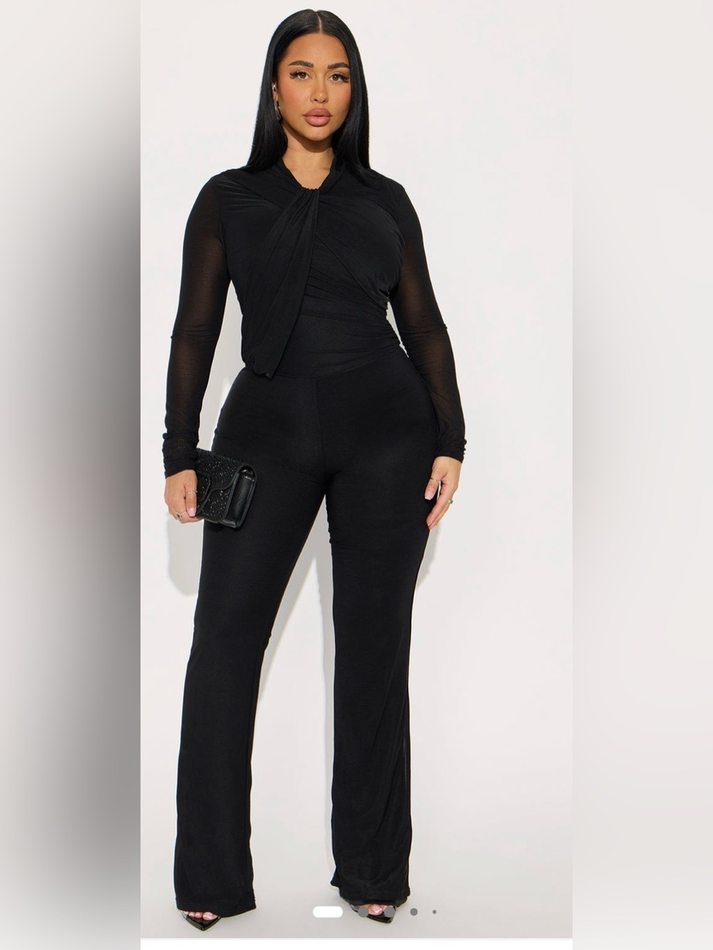 Black Women's Long Sleeve Jumpsuit